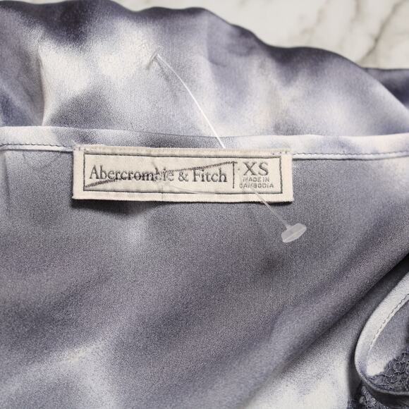 Abercrombie & Fitch Satin Tie Dye Bodysuit Gray White Cami Tank Top Size XS - Picture 8 of 12